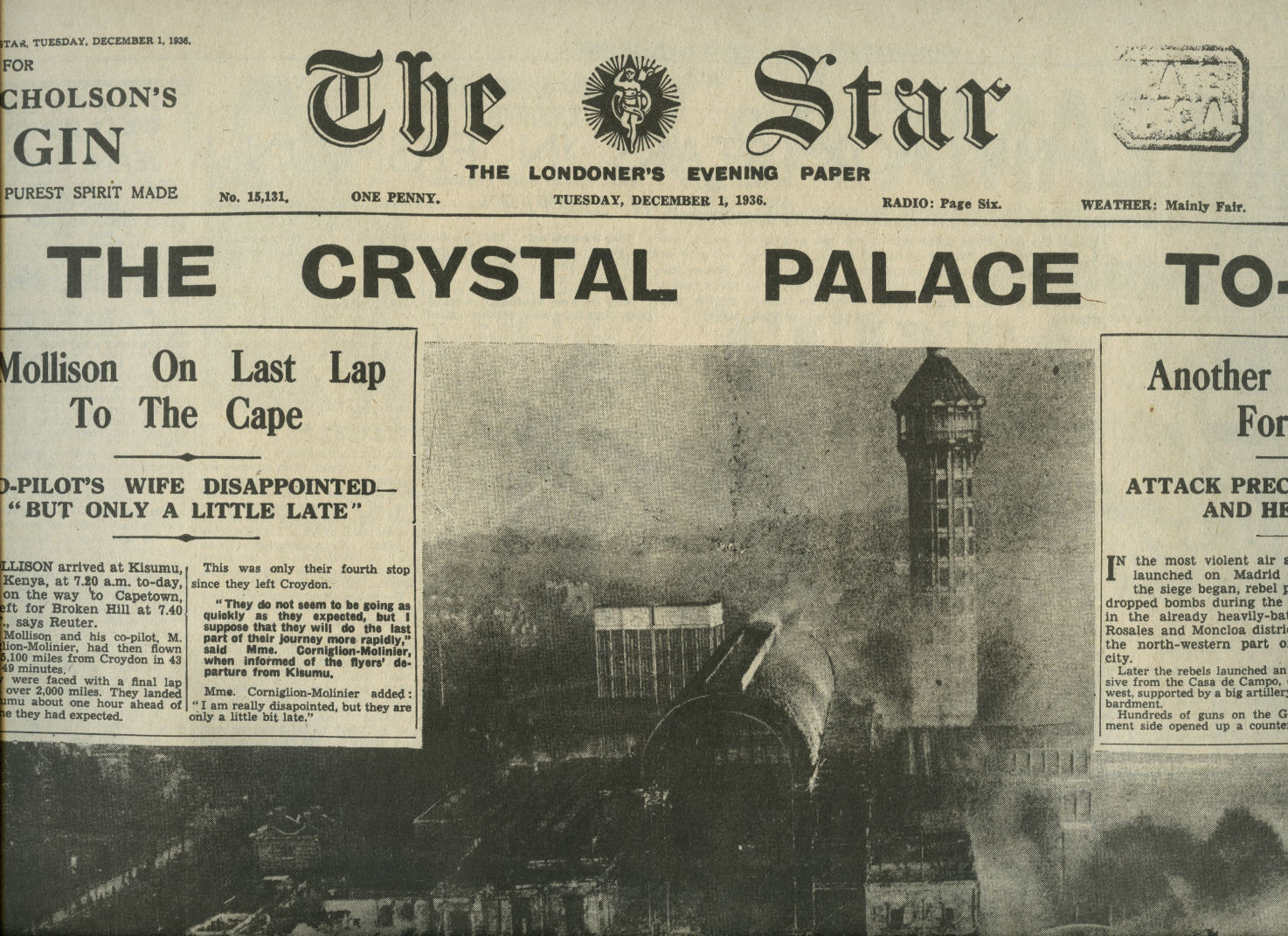 Historic The Star Broadsheet Newspaper (The Londoner