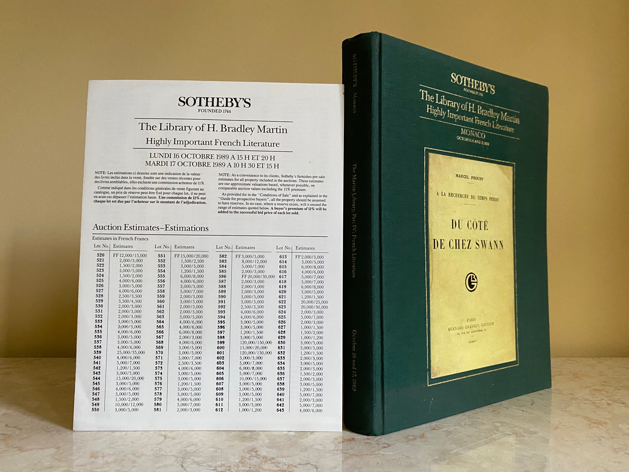The Library of H. Bradley Martin | Highly Important French Literature Monaco October 16 and 17, 1989 [Sotheby